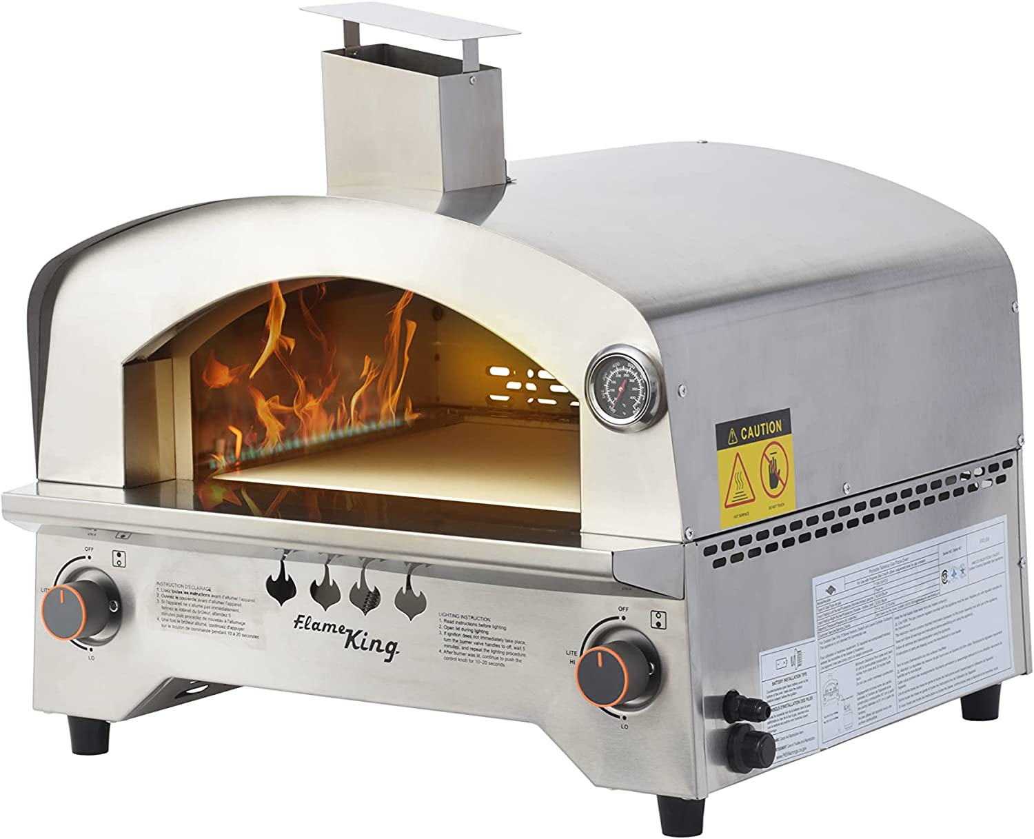 Flame King Propane Gas Pizza & Food Outdoor Oven for Camping, Backyard, Tailgating