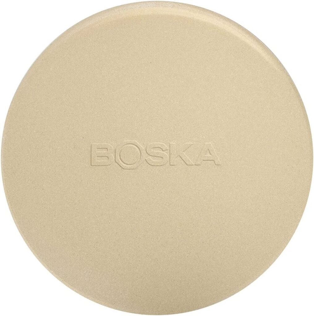 Boska Pizza Stone Plate Deluxe - Best for Oven, BBQ, and Grill - Natural Non-Toxic and Non-Stick Surface - Thermal Shock Resistant Cooking Stone - Heavy Duty Ceramic Cookware
