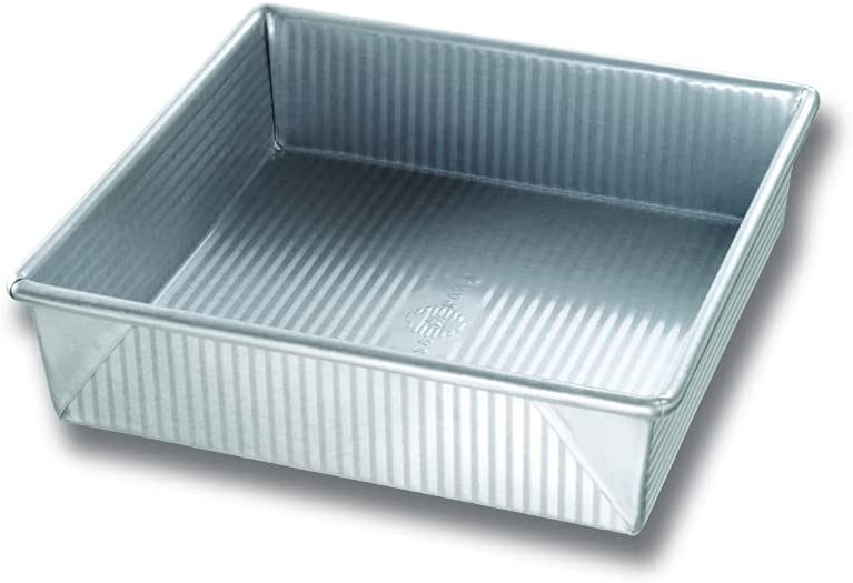 USA Pan Bakeware Square Cake Pan, 9 inch, Nonstick & Quick Release Coating, Made in the USA from Aluminized Steel
