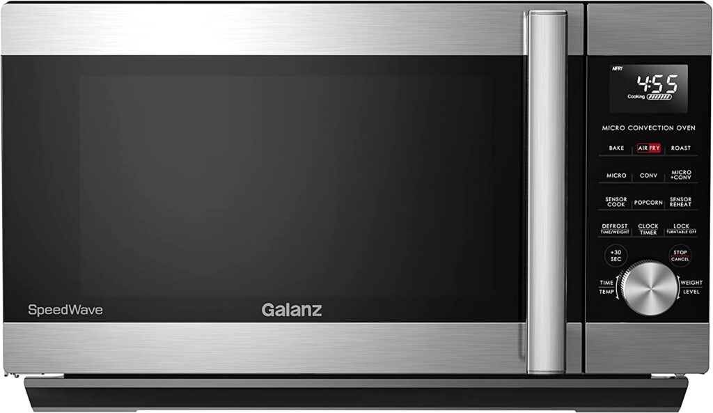 Galanz GSWWA12S1SA10 3-in-1 SpeedWave with TotalFry 360, Microwave, Air Fryer, Convection Oven with Combi-Speed Cooking, 1.2 Cu.Ft, Stainless Steel
